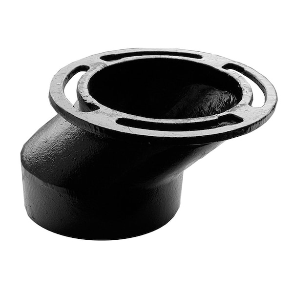 Jones Stephens 4in. x 4in. x 2in. Cast Iron Inside Caulk 2in. Offset Closet Flange C43440 - main